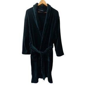Knightsbridge Bath Robe  Mens Knee-Length Long Sleeve Pocket Belted L Dark Green